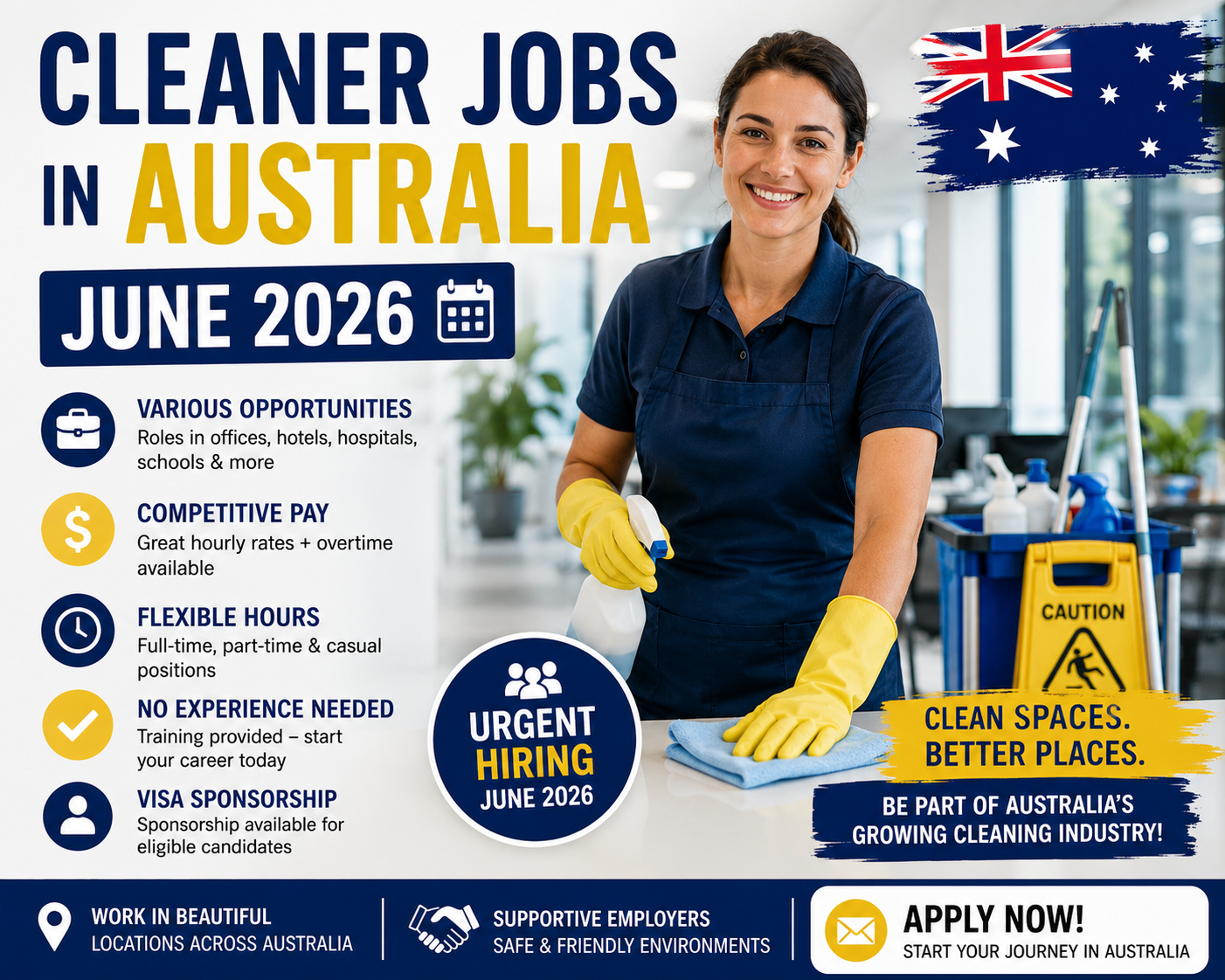 Cleaner jobs in Australia june 2026